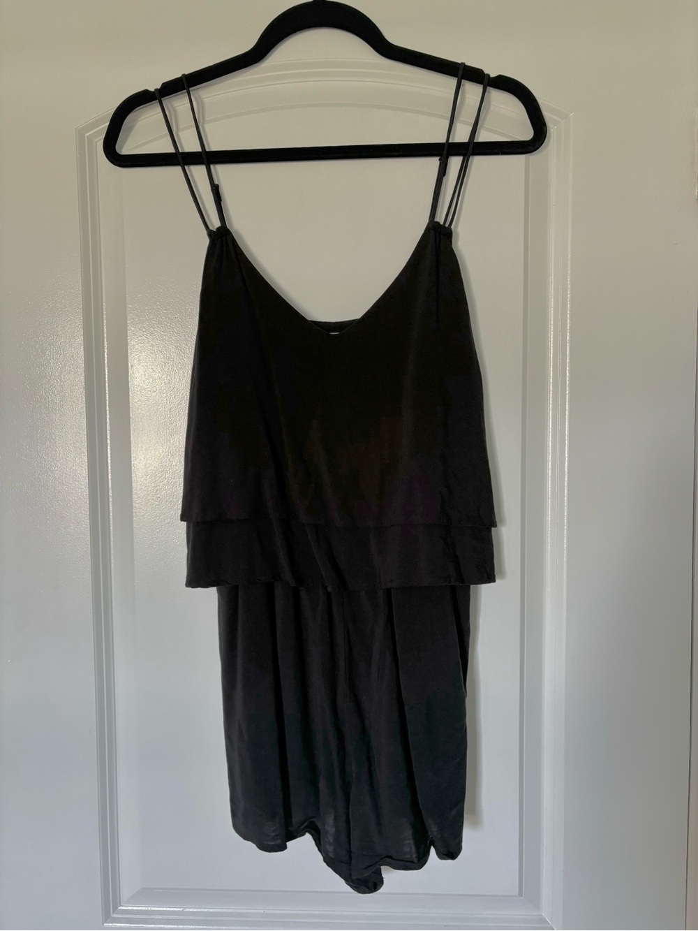 Tavik Black Layered V-Neck Spaghetti Strap Romper